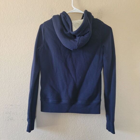 VTG Y2K Hollister Hoodie Womens Xsmall Sherpa Lined Jacket Spell Out Preppy Surf - Picture 7 of 7